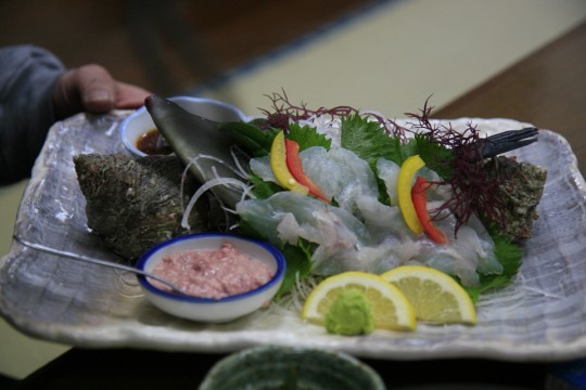 カワハギの活き作り